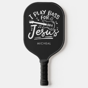 Ich spiele Bass für Jesus Christlich Gitarrist Pickleball Schläger