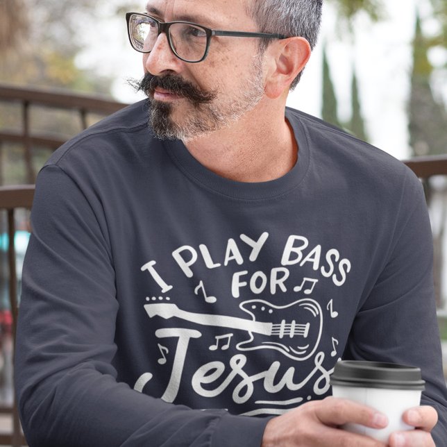 Ich spiele Bass für Jesus Christlich Gitarrist T-Shirt (Von Creator hochgeladen)