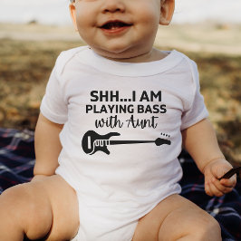 Ich spiele Bass mit Tante Funny Bass Lover Baby Strampler
