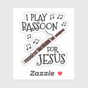 Ich spiele Bassoon für Jesus, Christlicher Bassoon Aufkleber