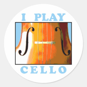 Ich spiele Cello Runder Aufkleber