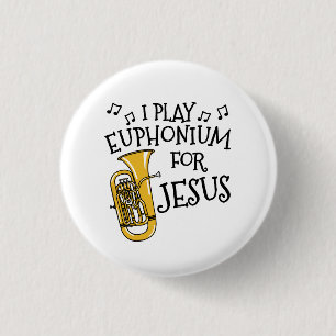 Ich spiele Euphonium für Jesus, Church Brass Music Button
