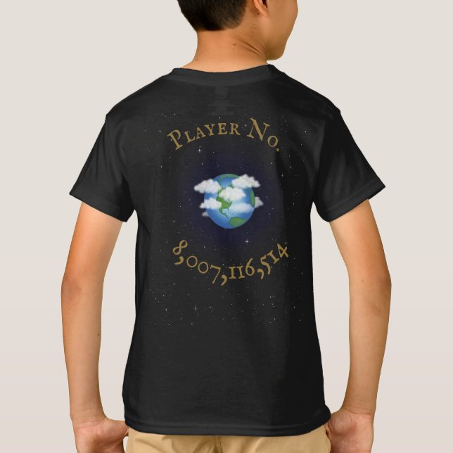 "Ich spiele für Team Earth" Weltbevölkerung T-Shirt (Rückseite)