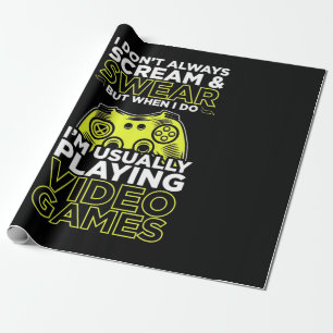 Ich spiele gewöhnlich Videospiele Geschenkpapier