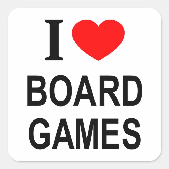 ICH ❤️ SPIELE IN DER LIEBE SPIELE IM HERZEN QUADRATISCHER AUFKLEBER (Vorderseite)