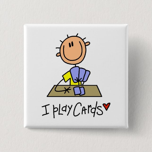 Ich spiele Karten-T-Shirts und Geschenke Button (Vorderseite)