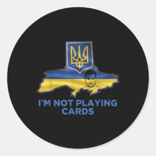 Ich spiele keine Karten für Zelensky Trump-Unterst Runder Aufkleber