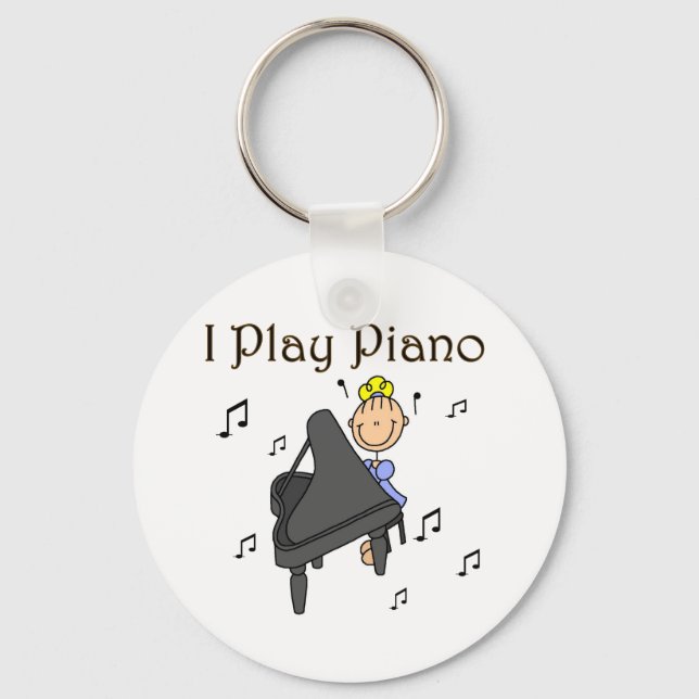 Ich spiele Klavier T - Shirt und Geschenke Schlüsselanhänger (Vorderseite)