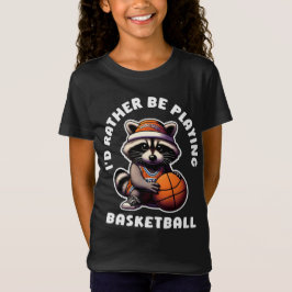 Ich spiele lieber Basketball Funny Racoon Geschenk T-Shirt