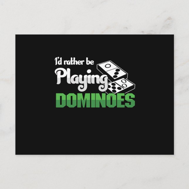 Ich spiele lieber Dominoes Tiles Puzzler Geschenk Postkarte (Vorderseite)