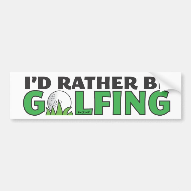 Ich spiele lieber Golf Putt Hole in einem Autoaufkleber (Vorne)