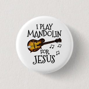 Ich spiele Mandoline für Jesus, Christlich Mandoli Button