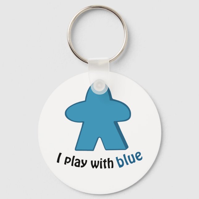 Ich spiele mit Blue Meples Schlüsselanhänger (Vorderseite)