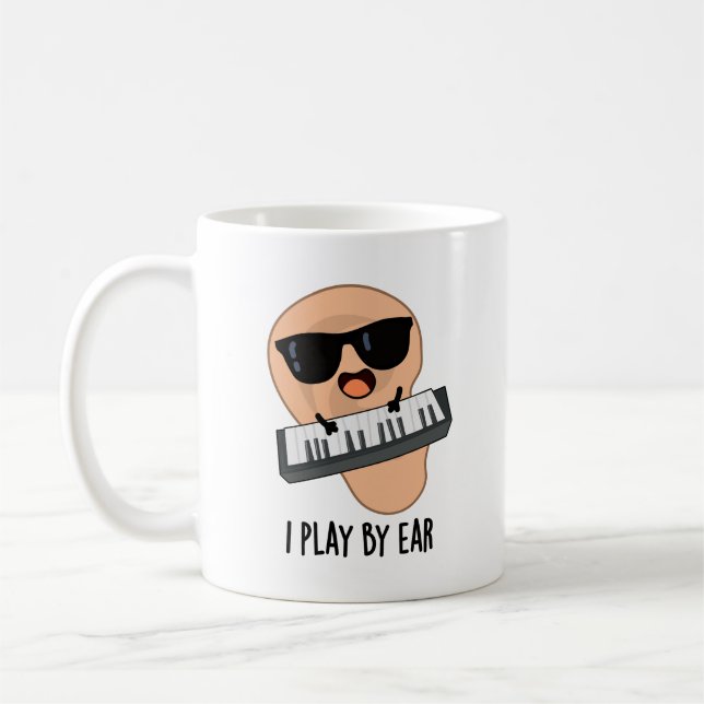 Ich spiele nach Ohren, lustige Musik Kaffeetasse (Links)