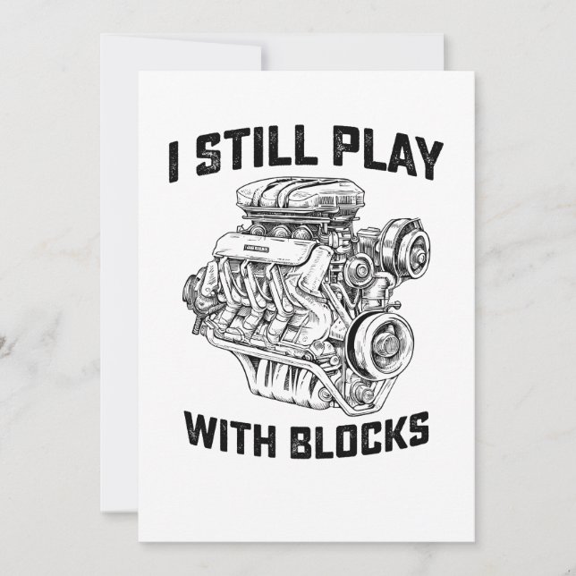 Ich spiele noch mit Blockautomaten Einladung (Vorderseite)