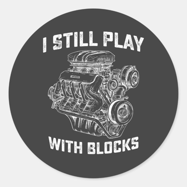 Ich spiele noch mit Blockautomaten Runder Aufkleber (Vorderseite)