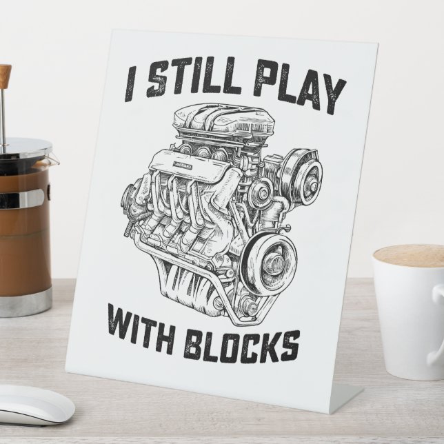 Ich spiele noch mit Blockautomaten Sockelschild (In Situ)