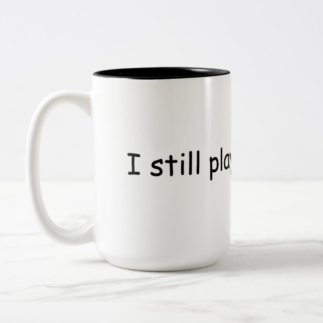 Ich spiele noch mit der Zug-Tasse Zweifarbige Tasse (Links)