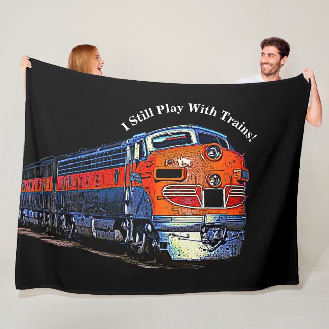Ich spiele noch mit Zügen F7 Diesellokomotive Fleecedecke (Beispiel)