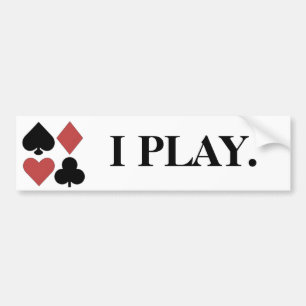 ICH SPIELE Poker-Autoaufkleber Autoaufkleber