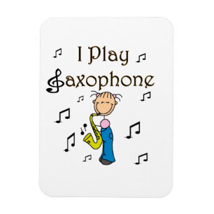 Ich spiele Saxophon Stick Figure T-Shirts und Gesc Magnet