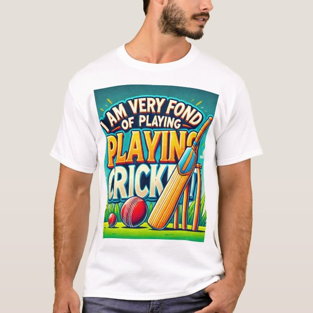 "Ich spiele sehr gerne Cricket-T - Shirt" T-Shirt (Vorderseite)