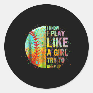 Ich spiele wie ein Versuch, Softball-Ns Behalten Runder Aufkleber