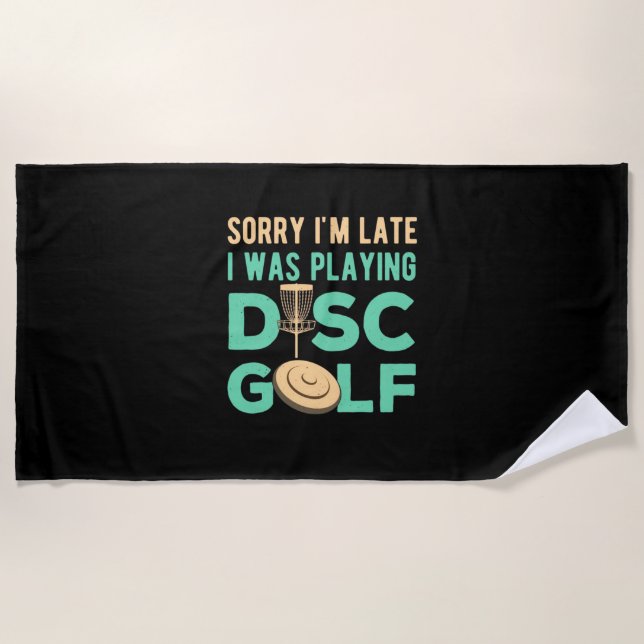 Ich spielte Disk Golf Strandtuch (Vorderseite)