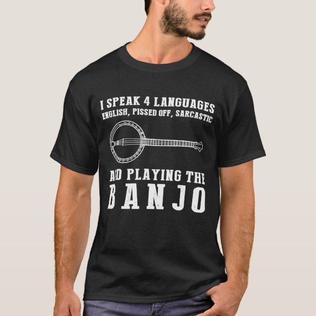 Ich spreche 4 Sprachen Englisch abgeschnitten von  T-Shirt (Vorderseite)