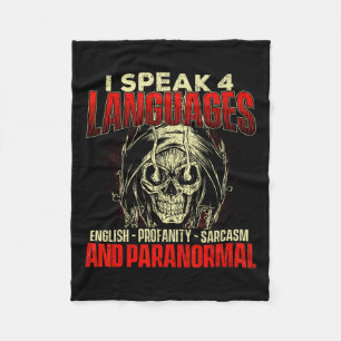 Ich spreche 4 Sprachen - Geisterjagd Paranormale R Fleecedecke
