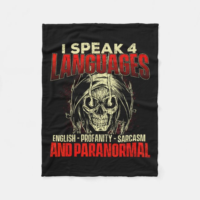 Ich spreche 4 Sprachen - Geisterjagd Paranormale R Fleecedecke (Vorderseite)