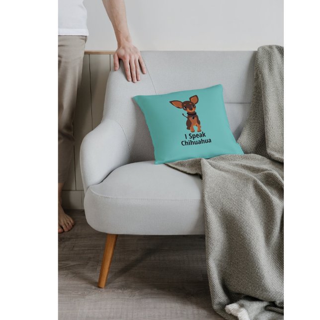 Ich spreche Chihuahua Throw Pillow Kissen (Von Creator hochgeladen)