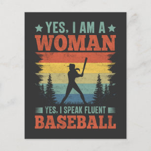 Ich spreche fließend Baseball Weiblicher Spieler F Flyer