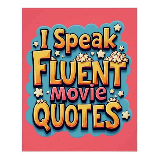 Ich spreche fließend Film Quotes Retro Pop Art Poster (Vorderseite)