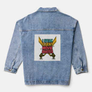 Ich spreche fließend Filmzitate Neon Hollywood Kun Jeansjacke