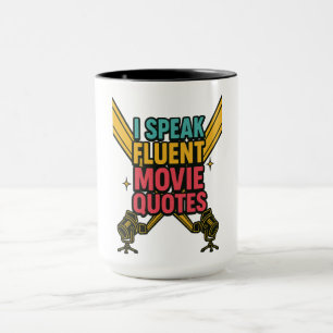 Ich spreche fließend Filmzitate Neon Hollywood Kun Tasse