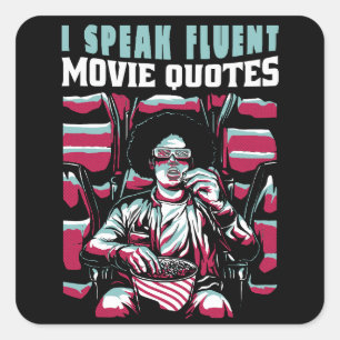 Ich spreche fließend Filmzitate Quadratischer Aufkleber