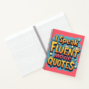 Ich spreche fließend Filmzitate Retro Pop Art Notizbuch