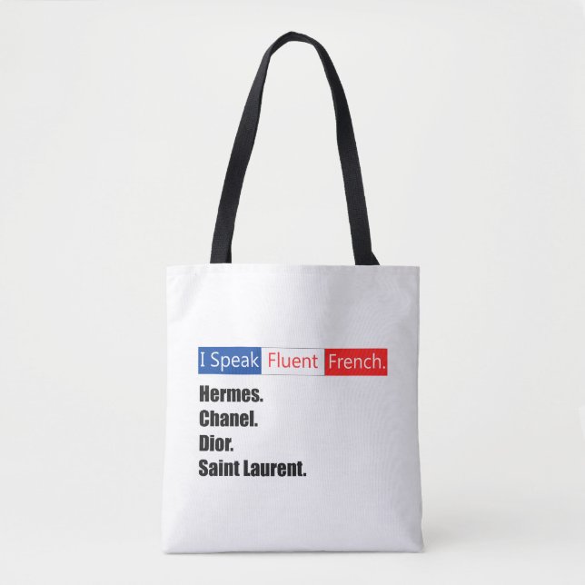 Ich spreche fließend Französisch Tasche (Vorderseite)