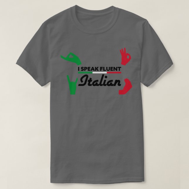 Ich spreche fließend Italienisch Handgesten auf we T-Shirt (Design vorne)