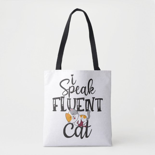 Ich spreche fließend Katze humorvolles liebliches  Tasche (Vorderseite)