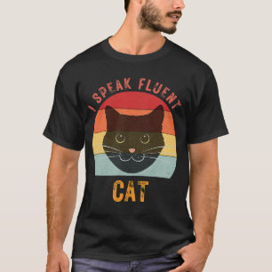 Ich spreche fließend Katze Süße Katze Retro Vint T-Shirt