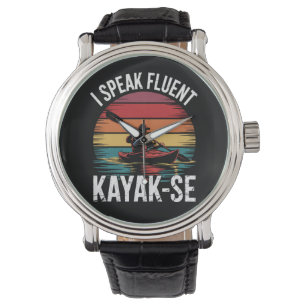 Ich spreche fließend Kayak-Ese Kayaker Kayaking Vi Armbanduhr