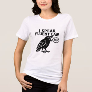 Ich spreche fließend Krächzen Lustige Raben-Illust Tri-Blend Shirt