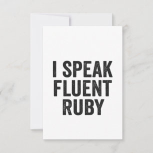 Ich spreche fließend Ruby Funny Geek Programmierer Dankeskarte