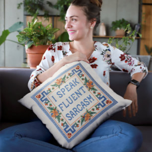 Ich spreche fließend Sarcasm - Funny Needlepoint S Kissen