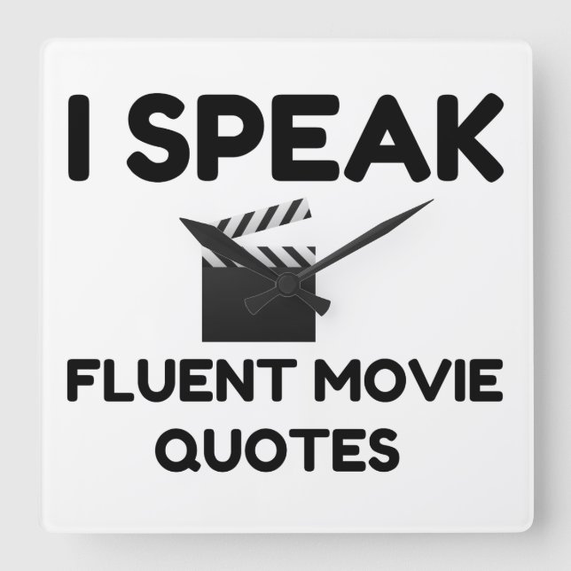 Ich spreche fließend Video Quotes Quadratische Wanduhr (Vorderseite)