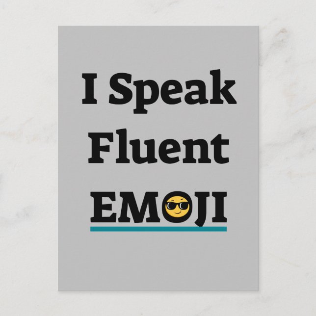 Ich spreche Fluent Emoji Postkarte (Vorderseite)