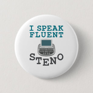 Ich spreche Fluent Steno Court Reporter Stenograph Button