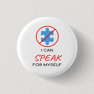 Ich spreche für mein Autismus-T-Shirt Button